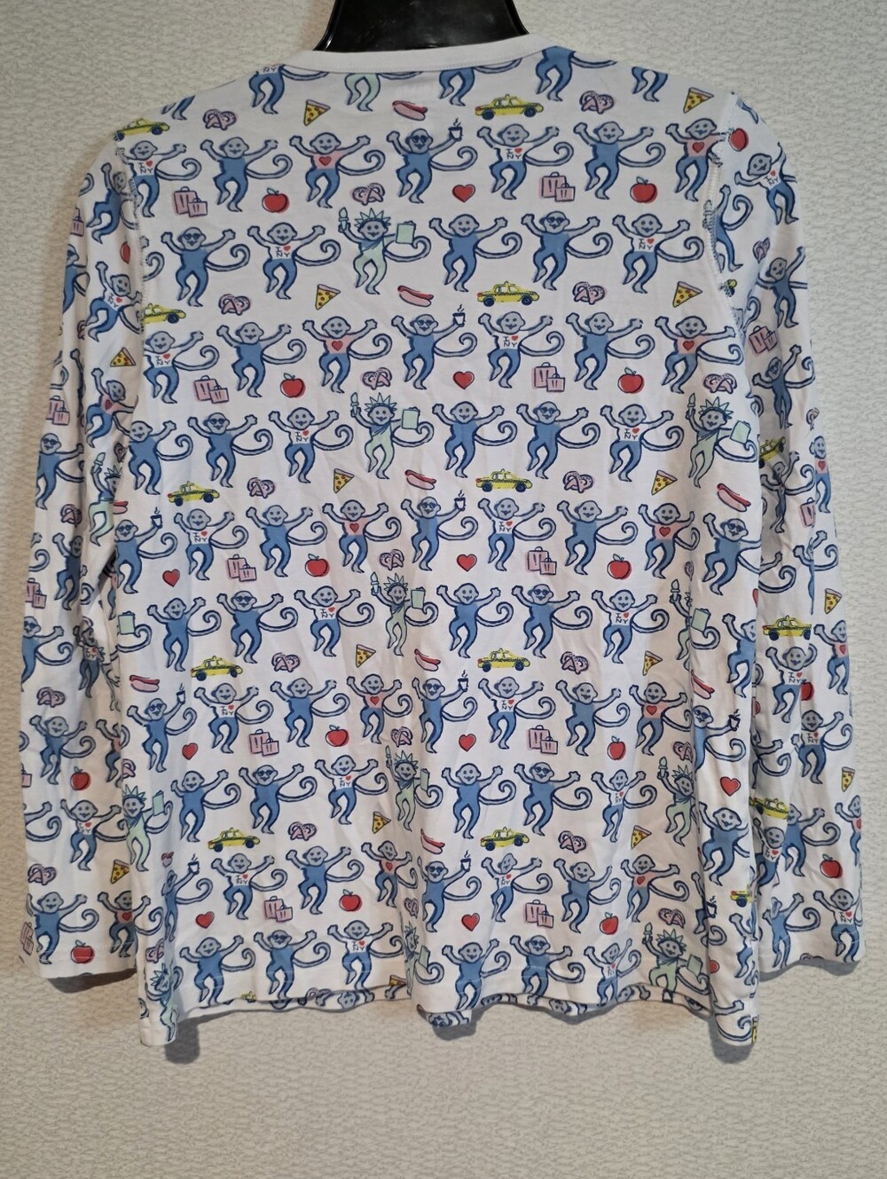 Roller Rabbit Anthropologie Womens Monkey Pajama Top Pima Cotton Xsmall - Picture 4 of 4
